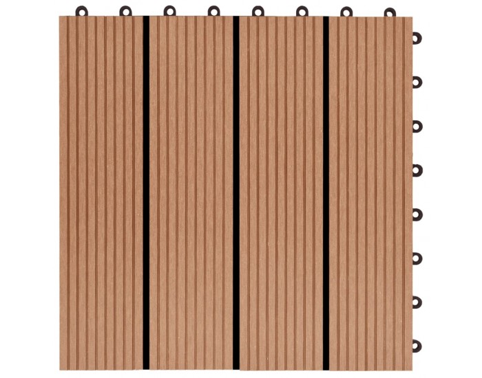 Sonata 22 бр декинг плочки, 30x30 см, 2 кв.м., WPC, тиков цвят