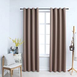 Sonata Затъмняващи завеси с метални халки, 2 бр, таупе, 140x175 см - Draperii, perdele și galerii