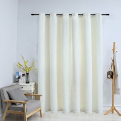 Sonata Затъмняваща завеса с метални халки, кадифе, кремава, 290x245 см - Draperii, perdele și galerii