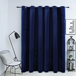 Sonata Затъмняваща завеса с метални халки кадифе тъмносиня 290x245 см - Draperii, perdele și galerii