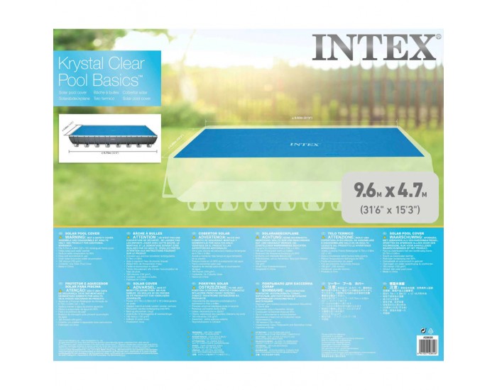 Intex Соларно покривало за басейн, правоъгълно, 975x488 см