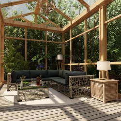 Sonata Градински комплект с възглавници, 6 части, полиратан, сив - Seturi pentru exterior