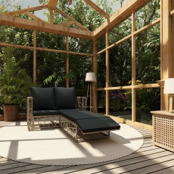 Sonata Градински комплект с възглавници, 2 части, полиратан, сив - Seturi pentru exterior