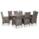Sonata Set mobilier de exterior cu perne, 9 piese, gri, poliratan