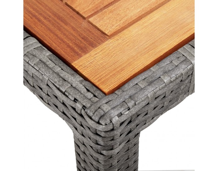 Sonata Set mobilier de exterior cu perne, 9 piese, gri, poliratan