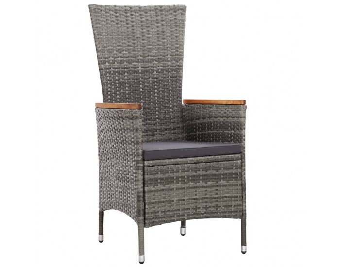 Sonata Set mobilier de exterior cu perne, 9 piese, gri, poliratan
