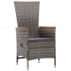 Sonata Set mobilier de exterior cu perne, 9 piese, gri, poliratan