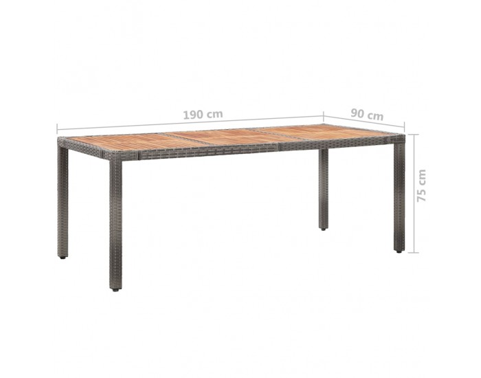 Sonata Set mobilier de exterior cu perne, 9 piese, gri, poliratan