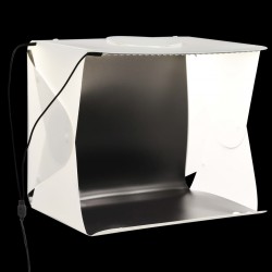 Sonata Сгъваема палатка за продуктова фотография LED 40x34x37 см бяла - Afaceri și industrie