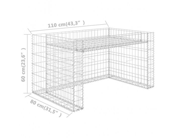 Sonata Гараж за косачка с повдигнато легло 110x80x60 см стоманена тел