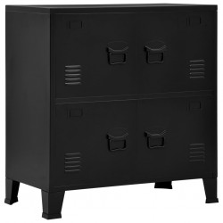 Sonata Шкаф за папки с 4 врати индустриален черен 75x40x80 cм стомана - Mobilier metalic