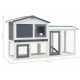 Sonata Външна голяма клетка за зайци, сиво и бяло, 145x45x85 см, дърво
