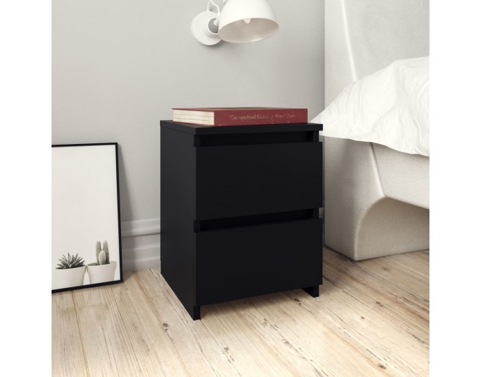 Sonata Noptiere, 2 buc., negru, 30x30x40 cm, lemn prelucrat
