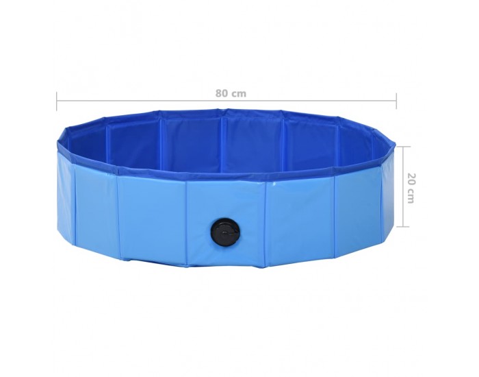 Sonata Сгъваем басейн за кучета, син, 80x20 см, PVC