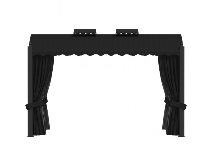 Sonata Градинска шатра със завеси, 3x4 м, антрацит, стомана