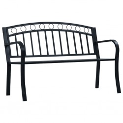 Sonata Bancă de grădină, negru, 125 cm, oțel