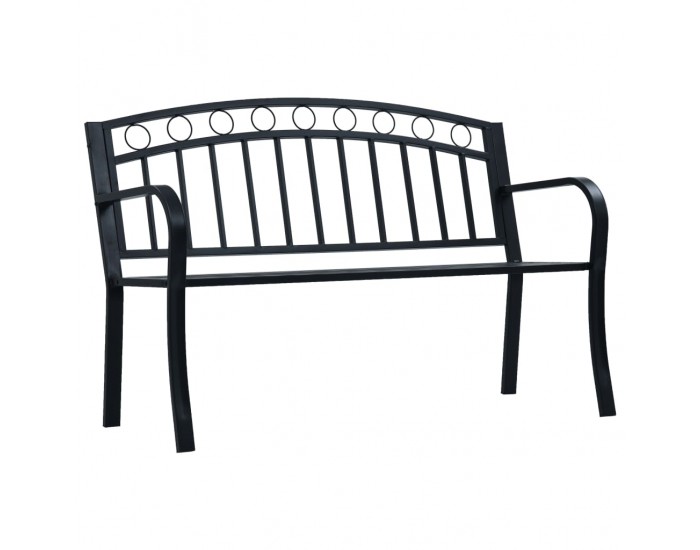 Sonata Bancă de grădină, negru, 125 cm, oțel