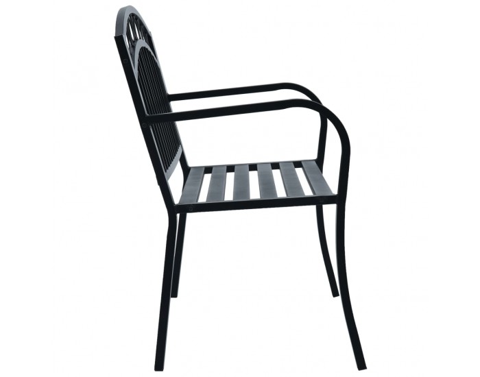 Sonata Bancă de grădină, negru, 125 cm, oțel