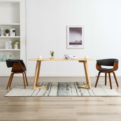 Sonata H Трапезни столове, 2 бр, сиви, огънато дърво и плат - Scaune de dining