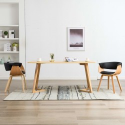 Sonata H Трапезни столове, 2 бр, черни, извито дърво и изкуствена кожа - Scaune de dining