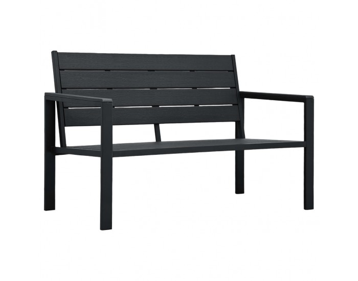 Sonata Градинска пейка, 120 cм, HDPE, черна, имитация на дърво