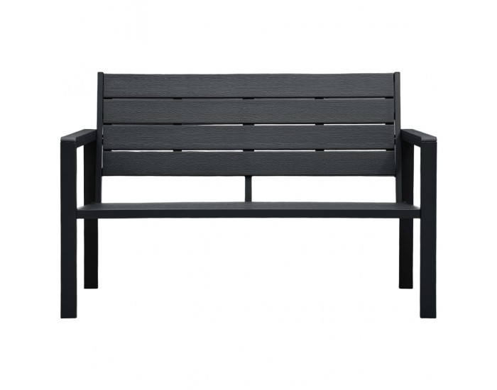 Sonata Градинска пейка, 120 cм, HDPE, черна, имитация на дърво