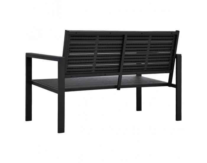 Sonata Градинска пейка, 120 cм, HDPE, черна, имитация на дърво