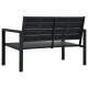 Sonata Градинска пейка, 120 cм, HDPE, черна, имитация на дърво