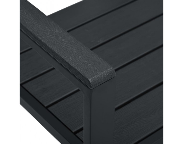 Sonata Градинска пейка, 120 cм, HDPE, черна, имитация на дърво