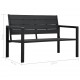 Sonata Градинска пейка, 120 cм, HDPE, черна, имитация на дърво