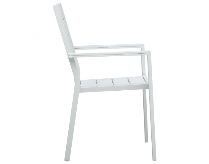 Sonata Градински столове, 4 бр, бели, HDPE, имитация на дърво