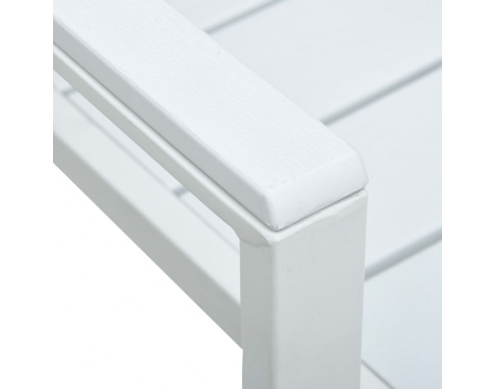 Sonata Градински столове, 4 бр, бели, HDPE, имитация на дърво
