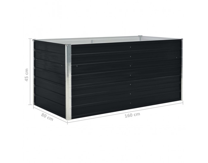 Sonata Повдигната леха, 160x80x45 см, поцинкована стомана, антрацит