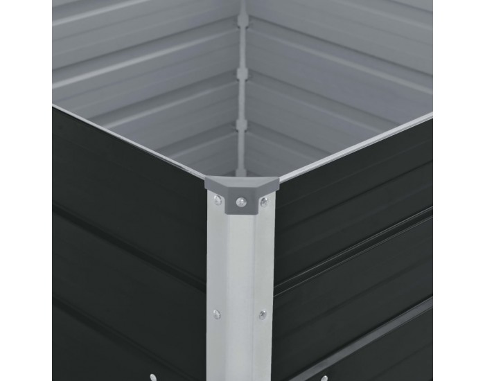 Sonata Повдигната леха, 100x100x45 см, поцинкована стомана, антрацит