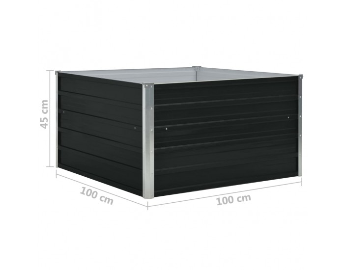 Sonata Повдигната леха, 100x100x45 см, поцинкована стомана, антрацит