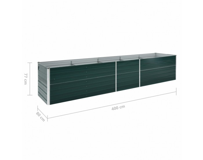 Sonata Градинска висока леха поцинкована стомана 400x80x77 см зелена