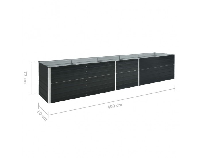 Sonata Градинска висока леха поцинкована стомана 400x80x77 см антрацит