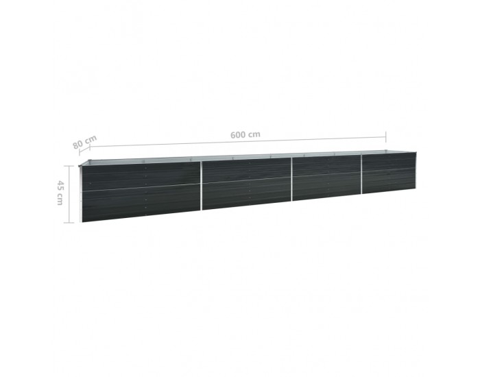 Sonata Градинска висока леха поцинкована стомана 600x80x45 см антрацит