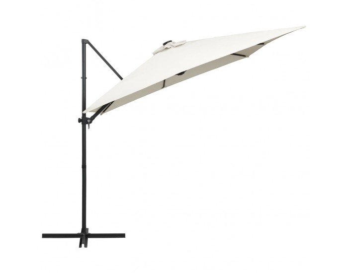 Sonata Чадър чупещо рамо LED лампи и стоманен прът 250x250 см пясъчен