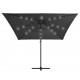 Sonata Градински чадър с LED, стоманен прът, 250x250 см, антрацит