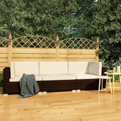 Sonata Градински комплект с възглавници, 3 части, кафяв полиратан - Seturi pentru exterior