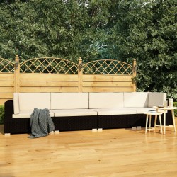 Sonata Градински комплект с възглавници, 4 части, черен полиратан - Seturi pentru exterior