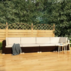 Sonata Градински комплект с възглавници, 4 части, кафяв полиратан - Seturi pentru exterior