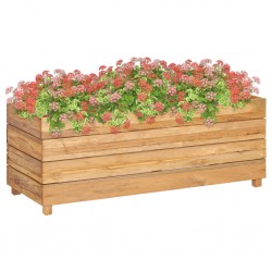 Sonata Повдигната леха, 100x40x38 см, рециклиран тик и стомана - Ghivece, jardiniere