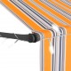 Sonata Ръчно прибиращ се сенник с LED, 300 см, жълто и синьо