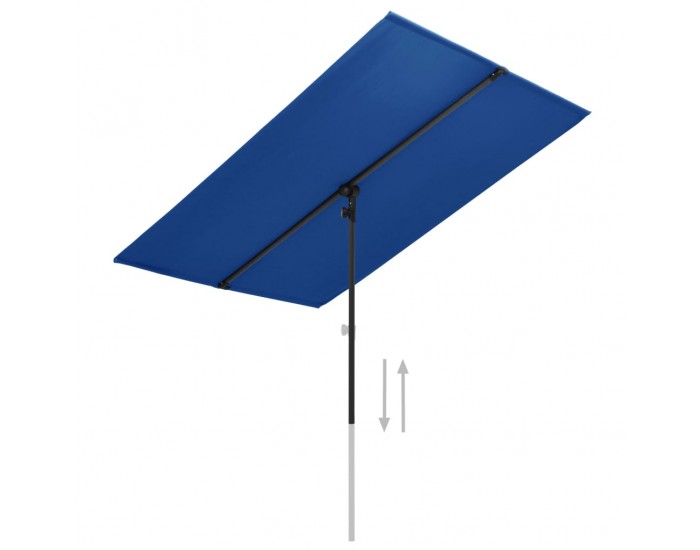 Sonata Градински чадър с алуминиев прът, 2x1,5 м, лазурносин