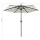 Sonata Чадър с LED светлини и алуминиев прът, 270 см, пясъчнобял