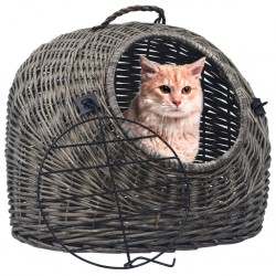 Sonata Транспортен кош за котки, сив, 45x35x35 см, естествена върба - Animale de companie