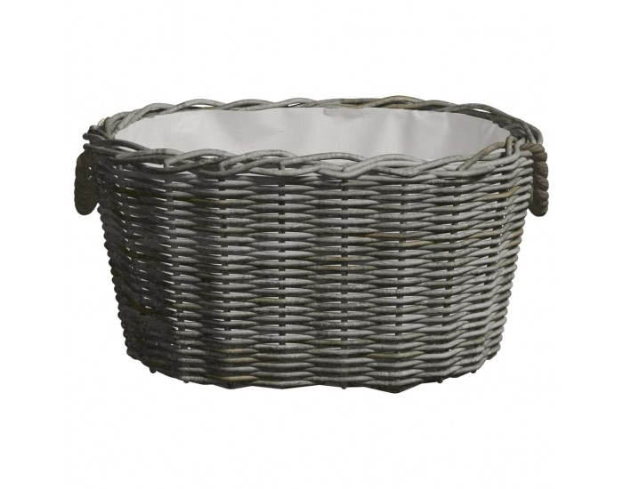 Sonata Кошница за дърва за огрев с дръжки 60x40x28 см сива върба