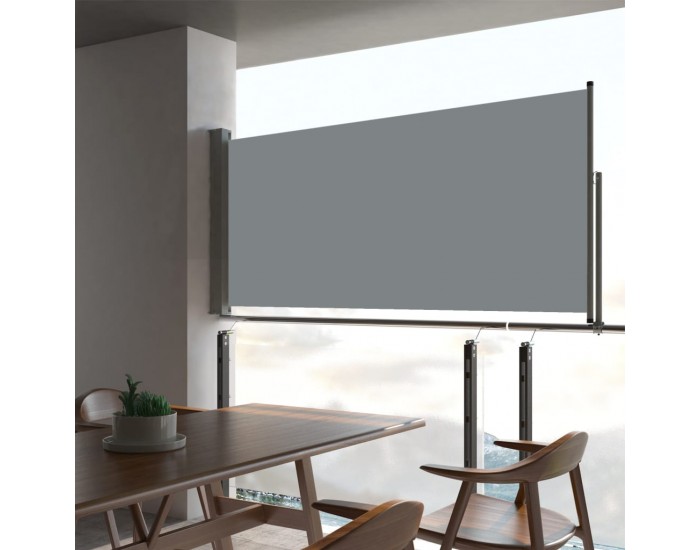 Sonata Прибираща се дворна странична тента, 60x300 см, сива